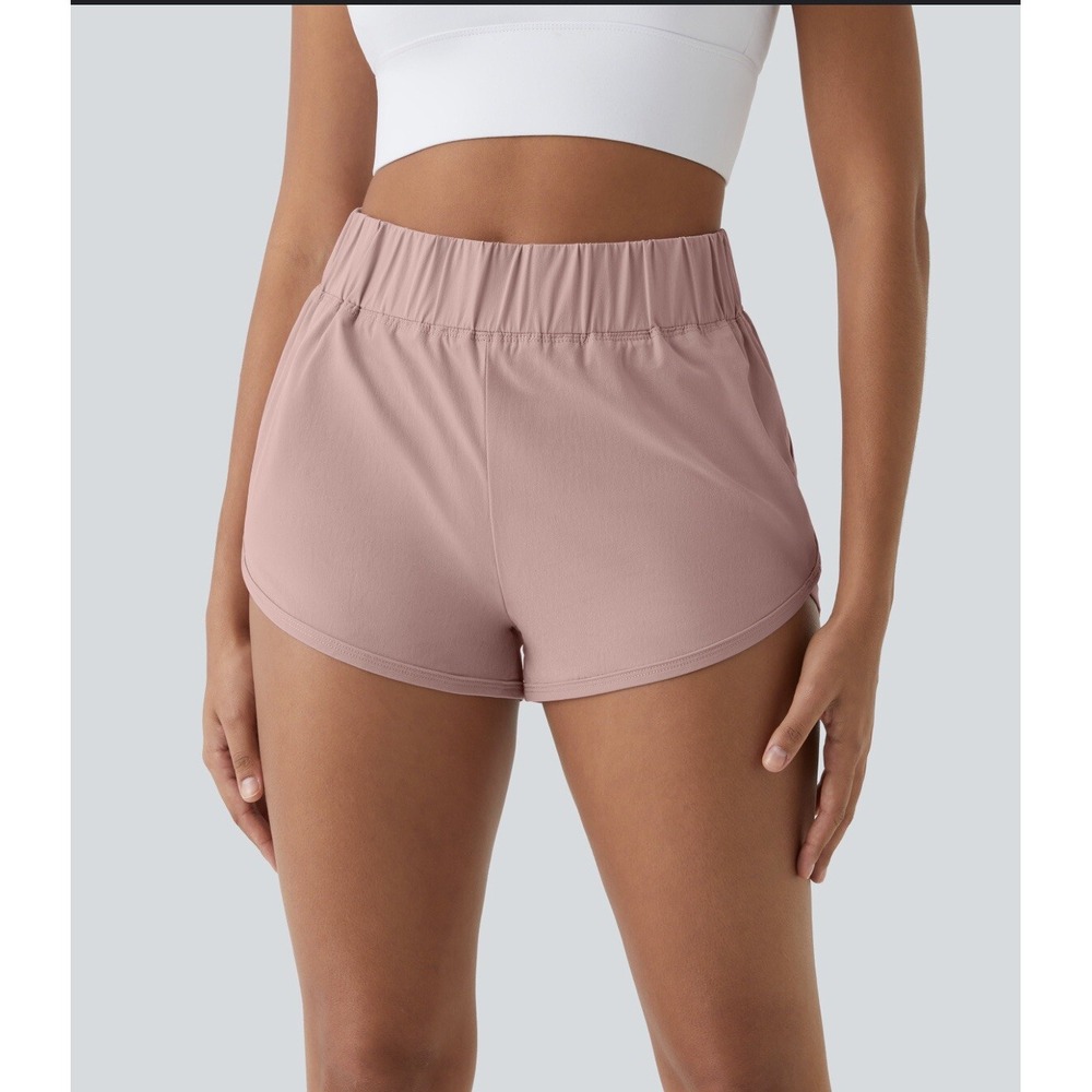 High-Rise Performance Women’s Shorts — Dusty Rose